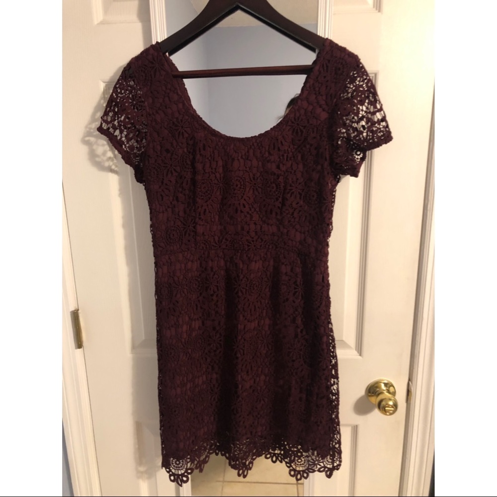 Maroon lace dress